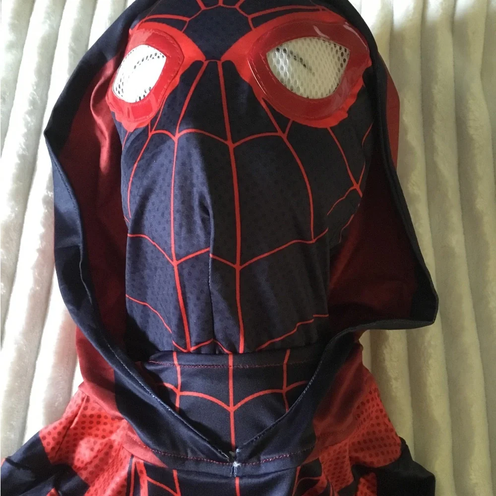 Kids Hooded Spider Superhero Costume - Red & Navy